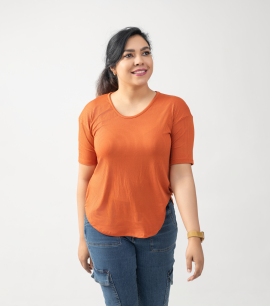 Brown Drop Shoulder T-shirt 2